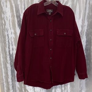 Moose Creek Deep Burgundy Button-Up Shirt Adult Size Large 🔥 YB7